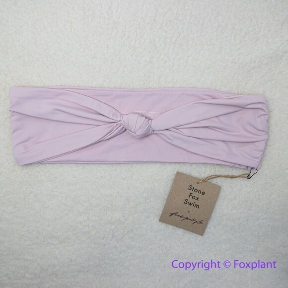 NEW Stone Fox Swim x Free People lele knotted bandeau bikini top, size L - Picture 2 of 6